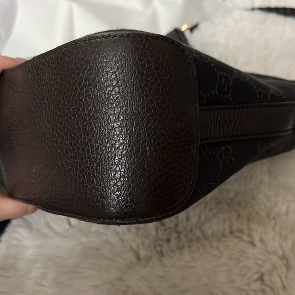 GUCCI Brown Monogram GG Web Marrakech Hobo Shoulder Bag Dollar Disco - Picture 8 of 15